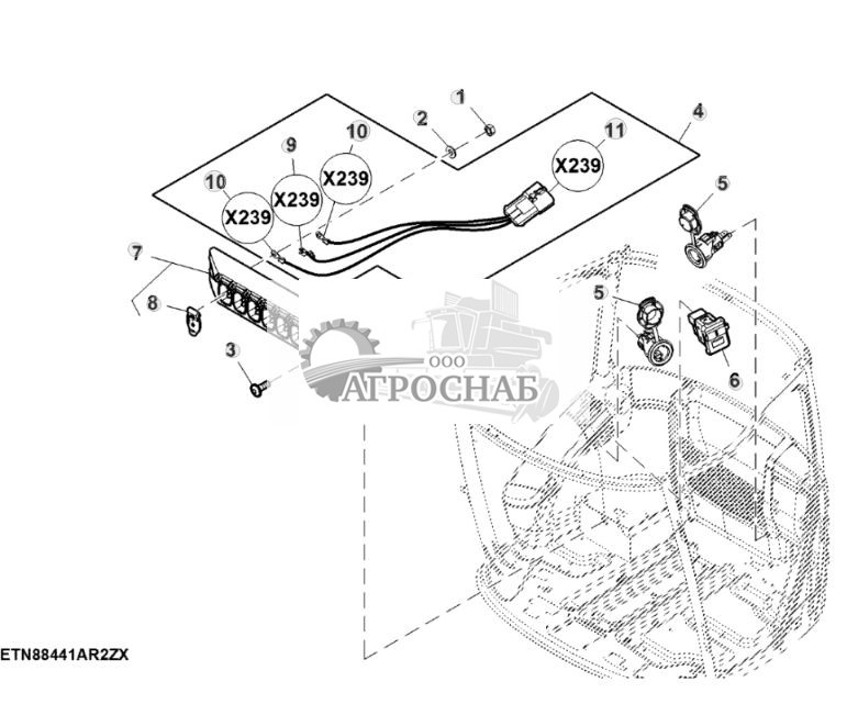 Розетка электропитания кабины со вспомогательным оборудованием для базовой кабины - ST830955 515.jpg